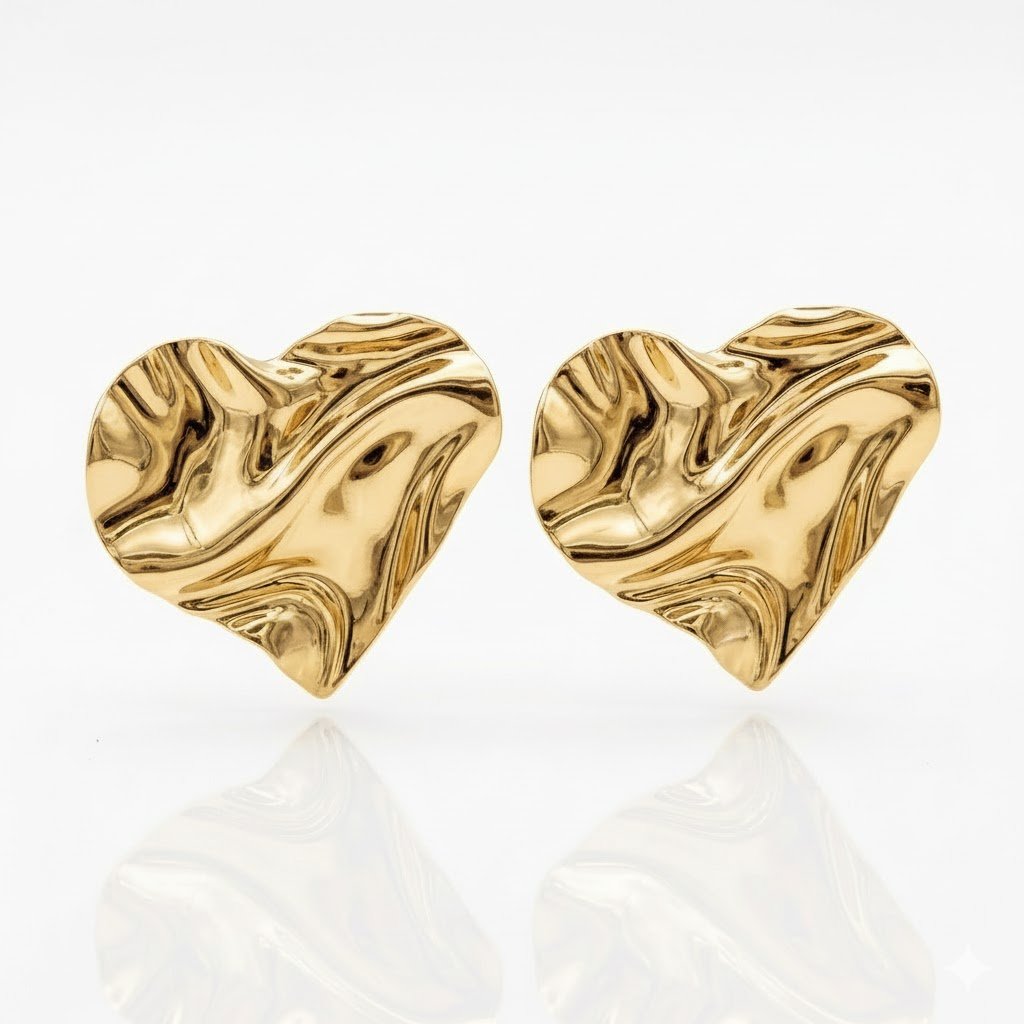 BRINCO CORACAO ORGANICO BANHADO EM OURO 18K