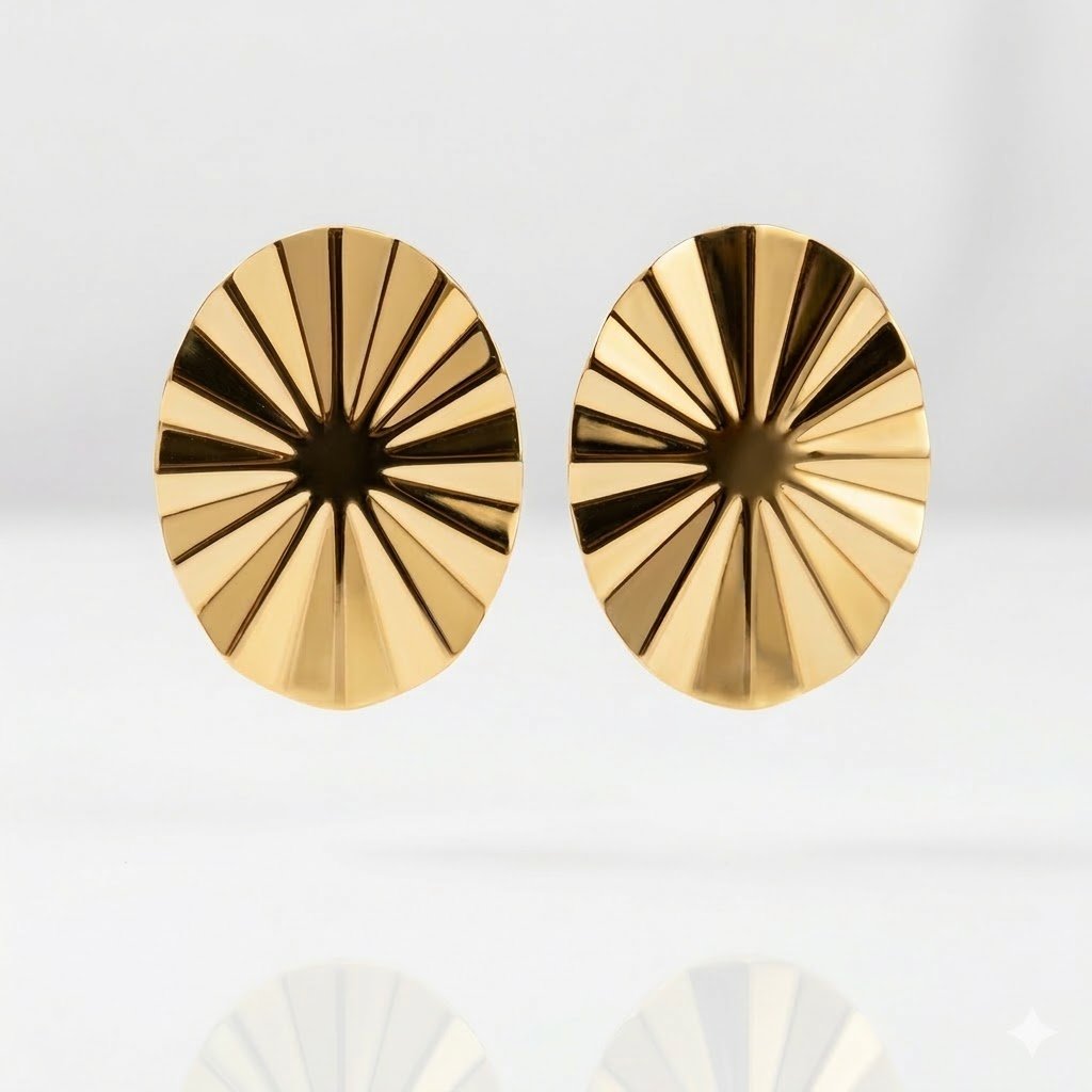 BRINCO MAXI MATELADO OVAL - BANHADO EM OURO 18K
