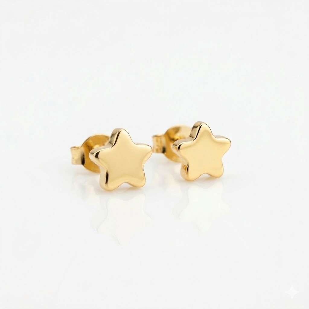 BRINCO INFANTIL ESTRELINHA BANHADO EM OURO 18K