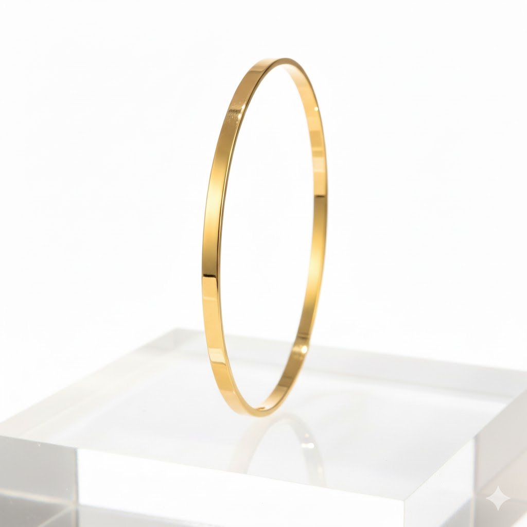 BRACELETE LISO BANHADO EM OURO 18K