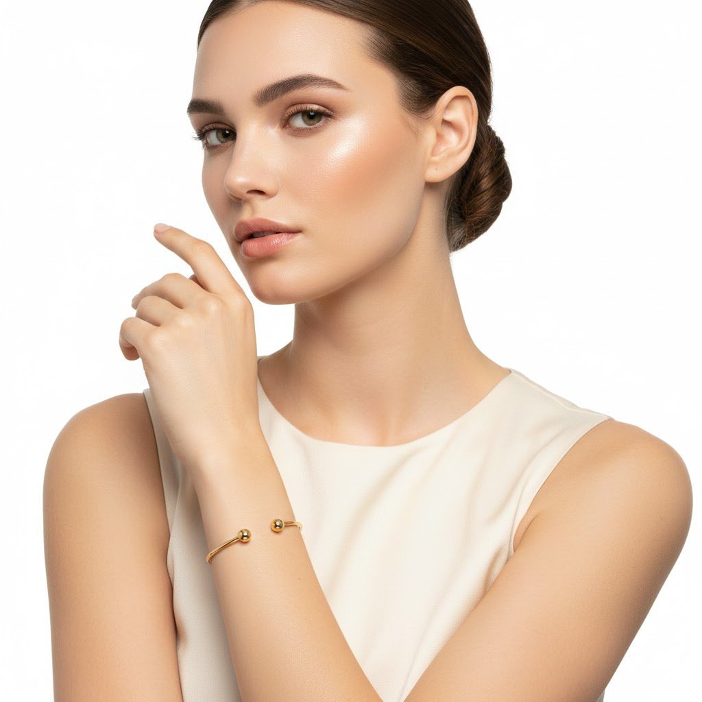BRACELETE BALLS BANHADO EM OURO 18K Dourado 2
