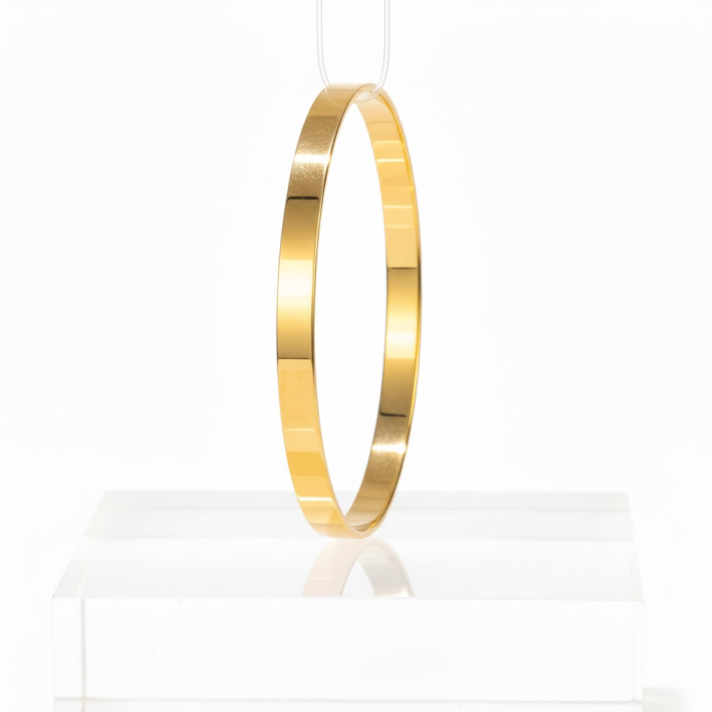 BRACELETE LISO BOLD BANHADO EM OURO 18K