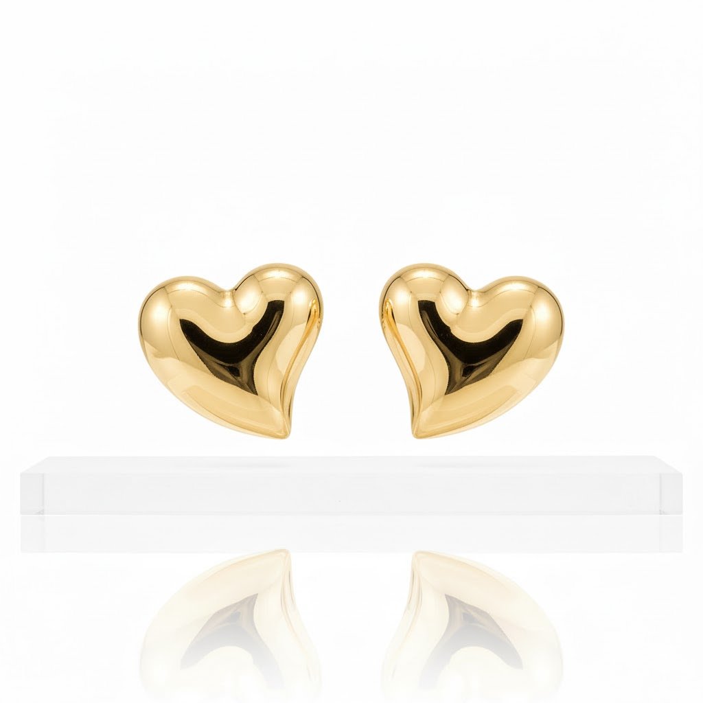 BRINCO CORACAO ROBUSTO M BANHADO EM OURO 18K