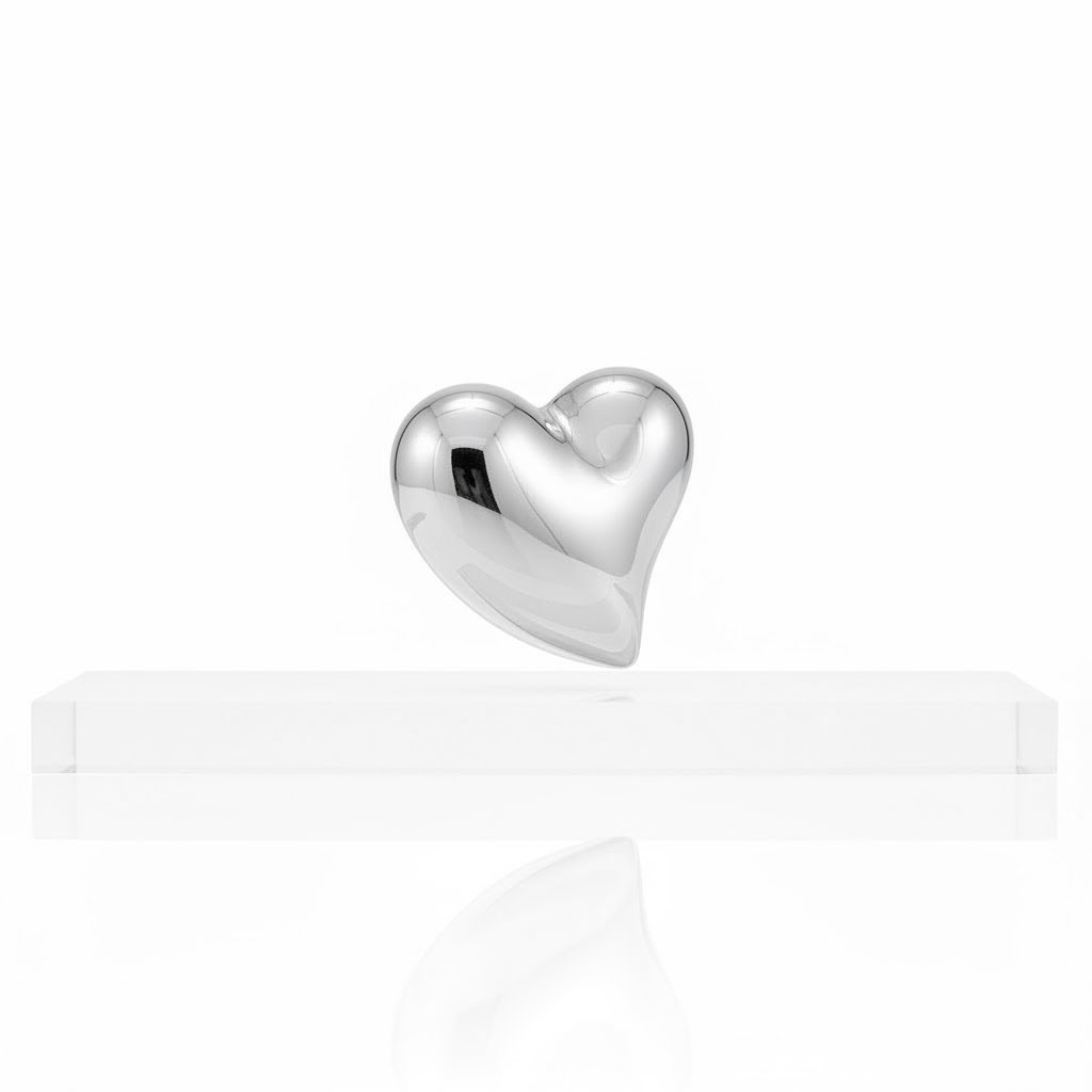 BRINCO CORACAO ROBUSTO P BANHADO EM PRATA 925