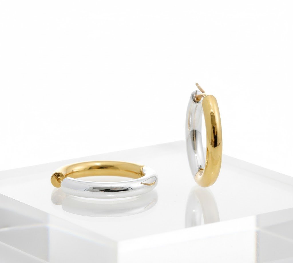 Brinco Argola Mix de Banhos Elisa M - Dourado