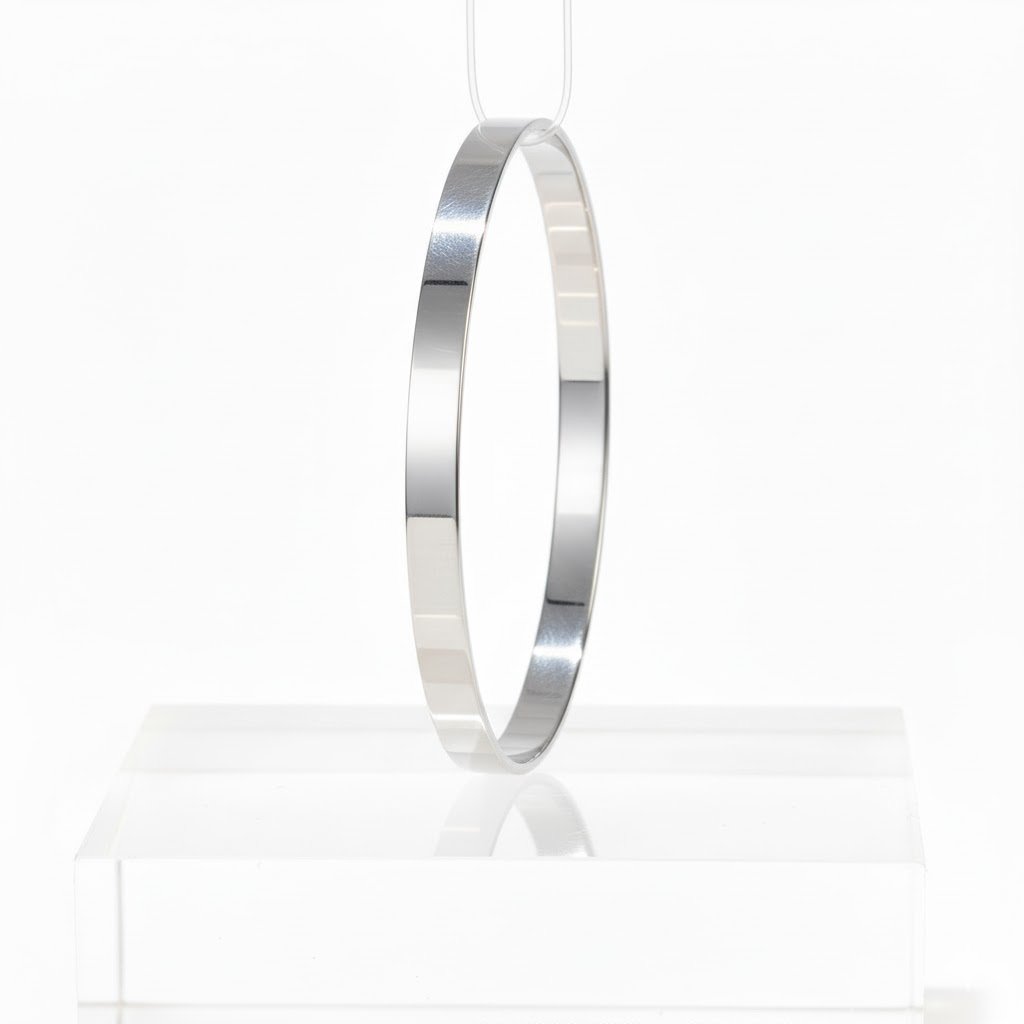 BRACELETE LISO BOLD BANHADO EM PRATA 925