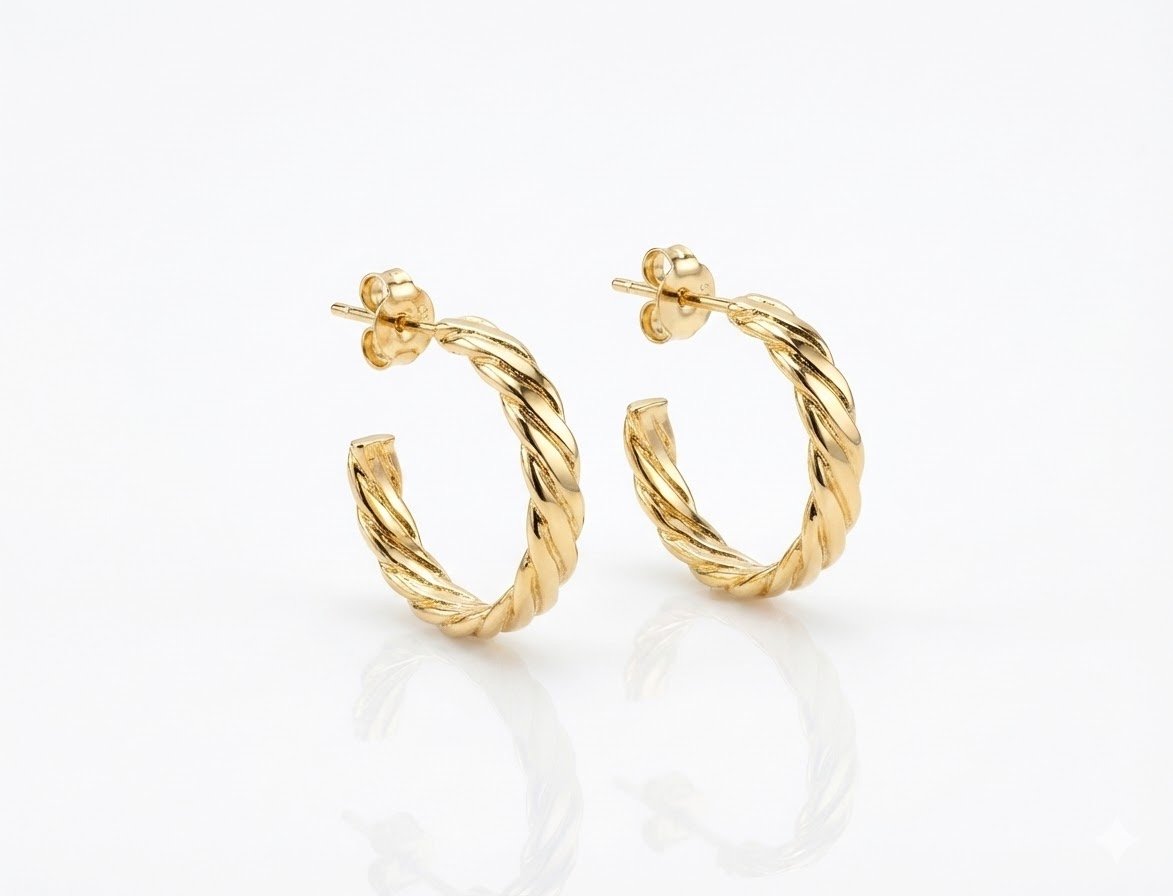 ARGOLA P MANUELA BANHADO EM OURO 18K