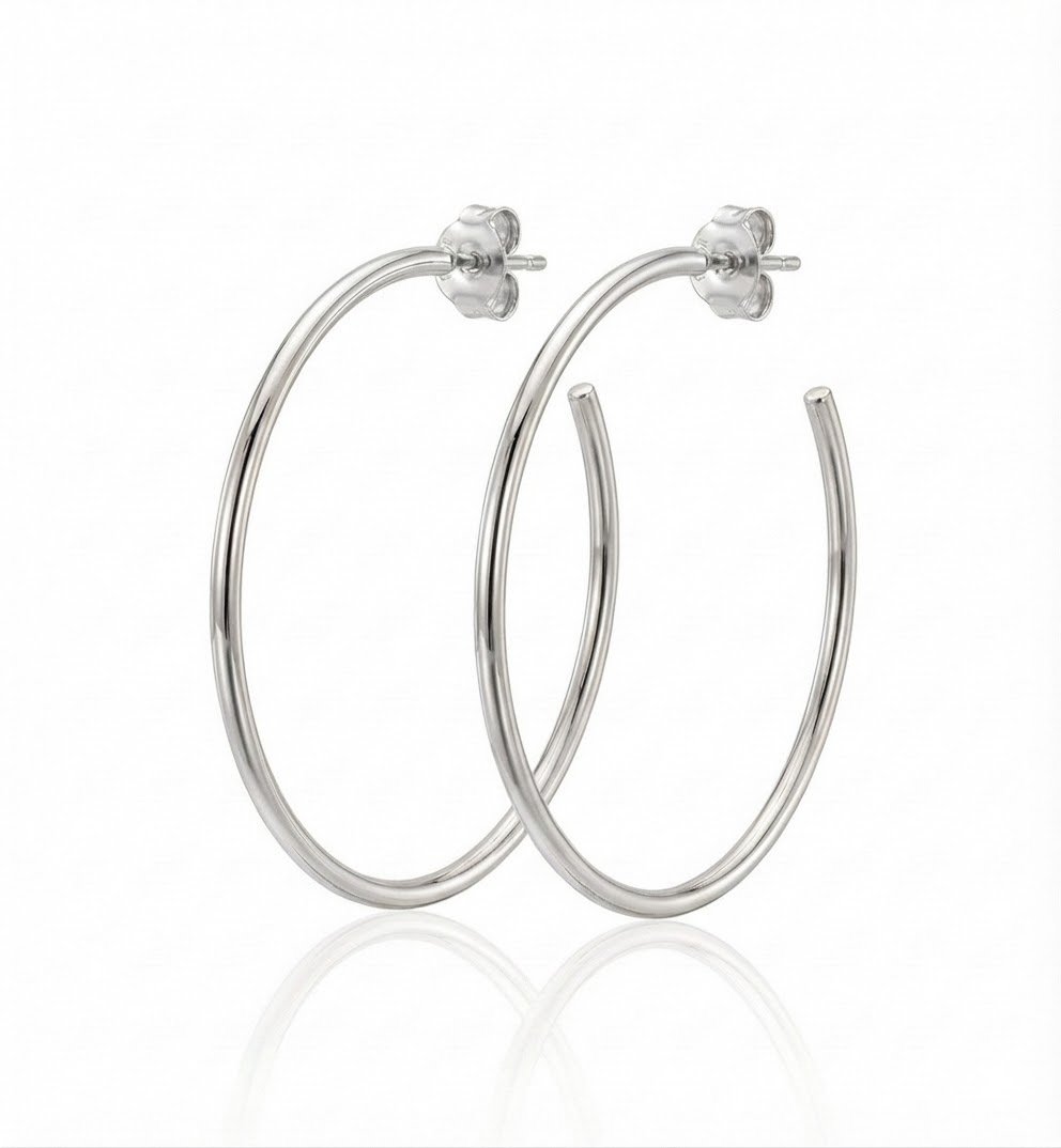 ARGOLA LISA M BANHADO EM PRATA 925