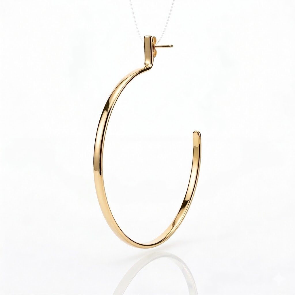 ARGOLA LISA MAXI G BANHADO EM OURO 18K