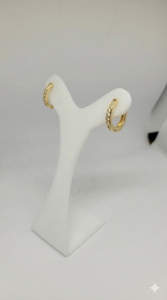 Argola Lumière Cravejada Dourada Dourado 2