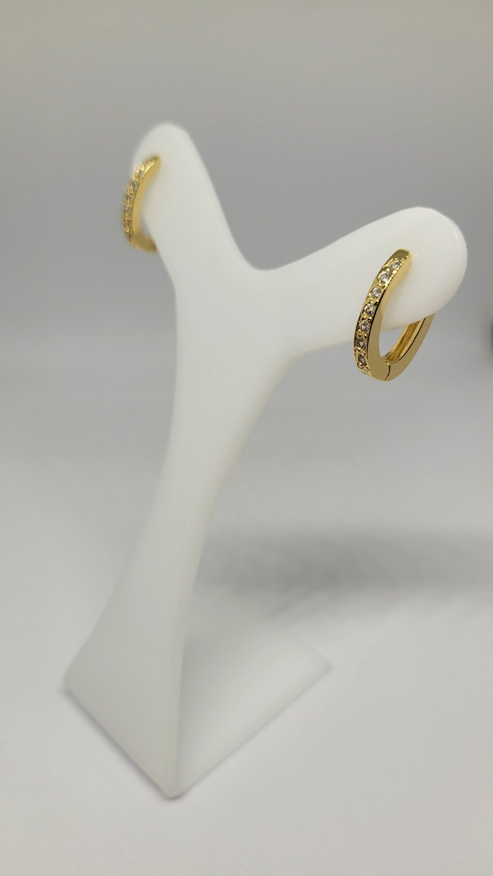 Argola Lumière Cravejada Dourada Dourado 3