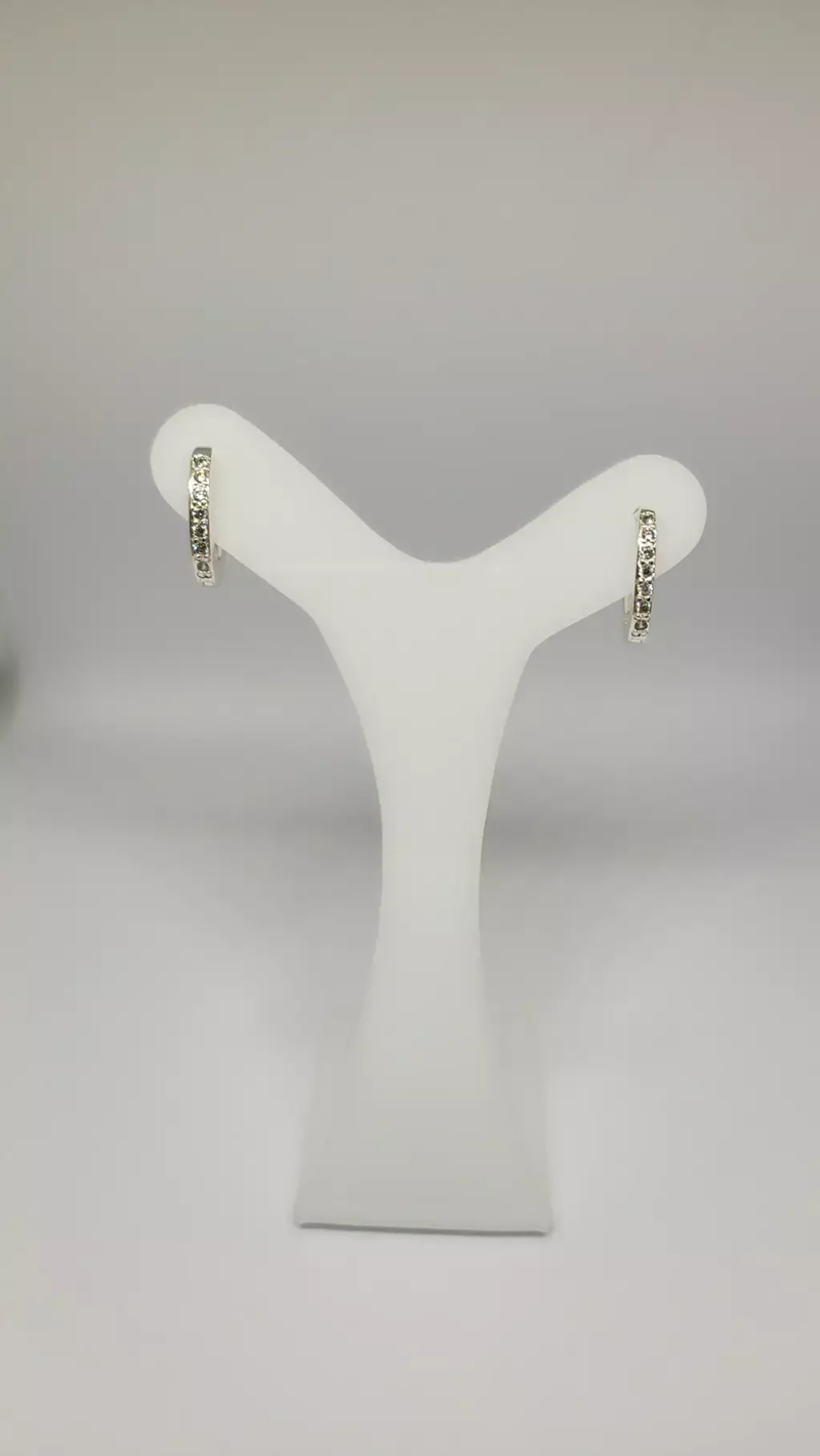 Argola Lumière Cravejada Prata Prata 2