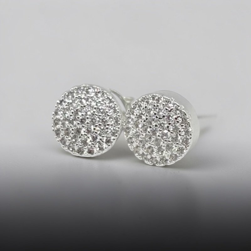 BRINCO CÍRCULO CRAVEJADO PRATA Prata 2