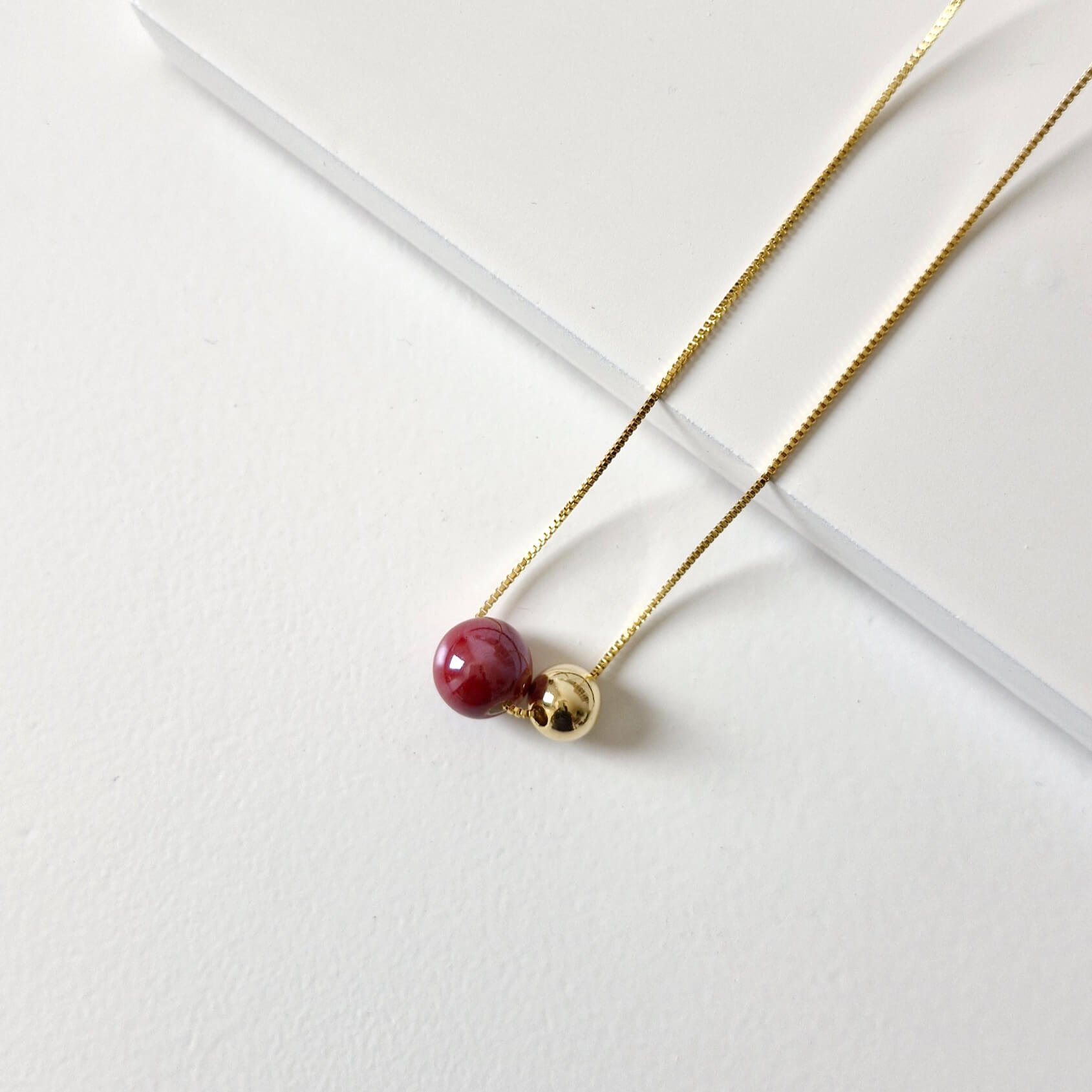 Colar Duo Vermelho Dourado 3