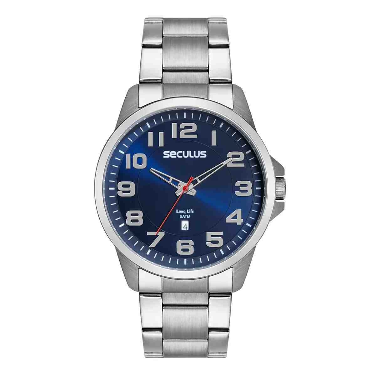 Relógio Seculus Long Life Prata Masculino 44216G0SVNA1