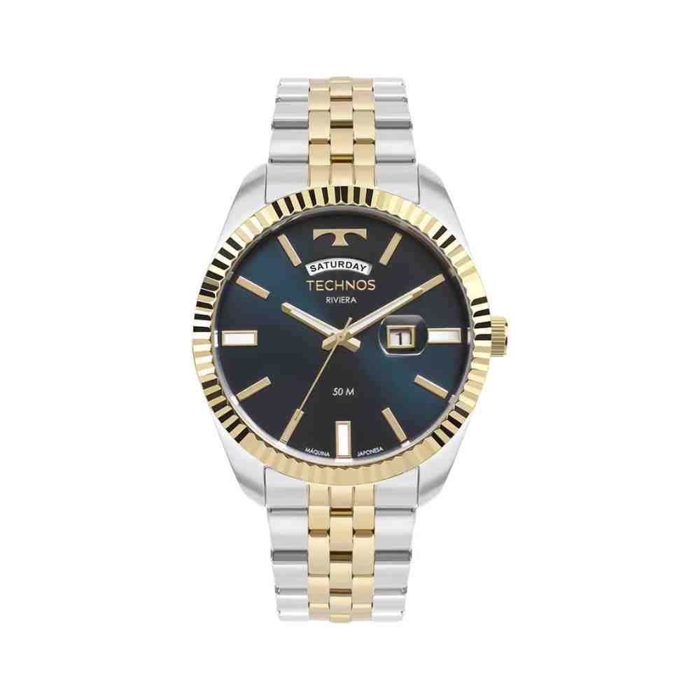 Relógio Technos Riviera Prata Dourado Masculino 2350AM/1A