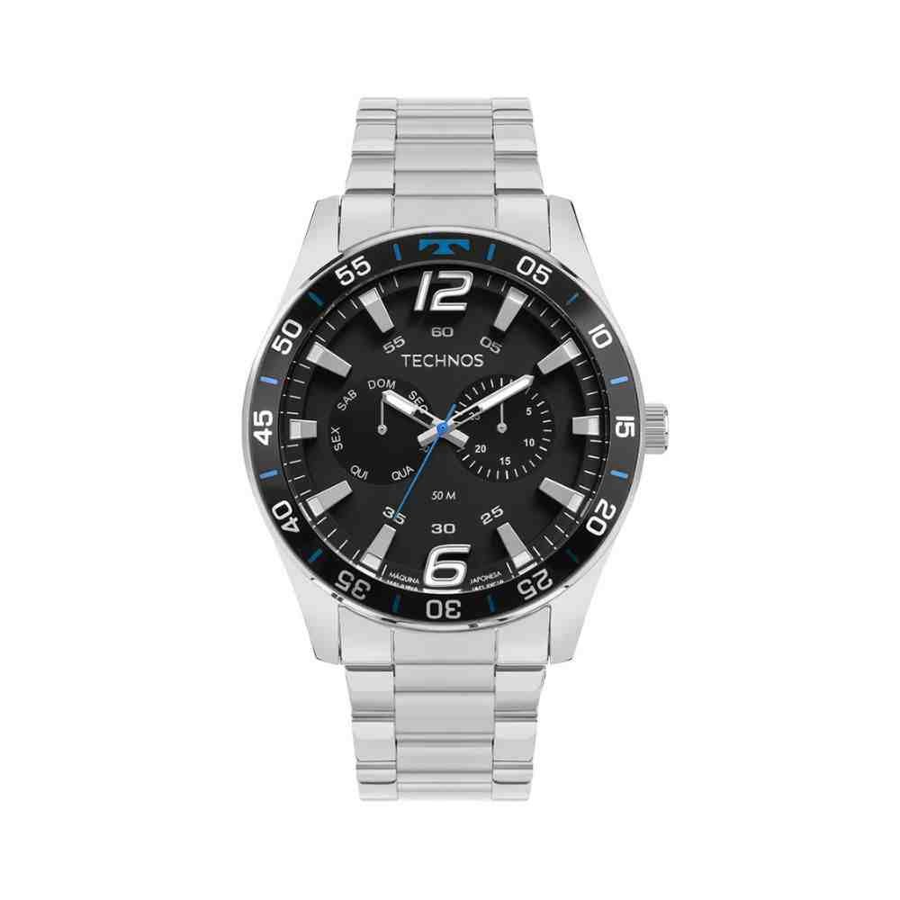 Relógio Technos Racer Prata Masculino 6P25BW/1P