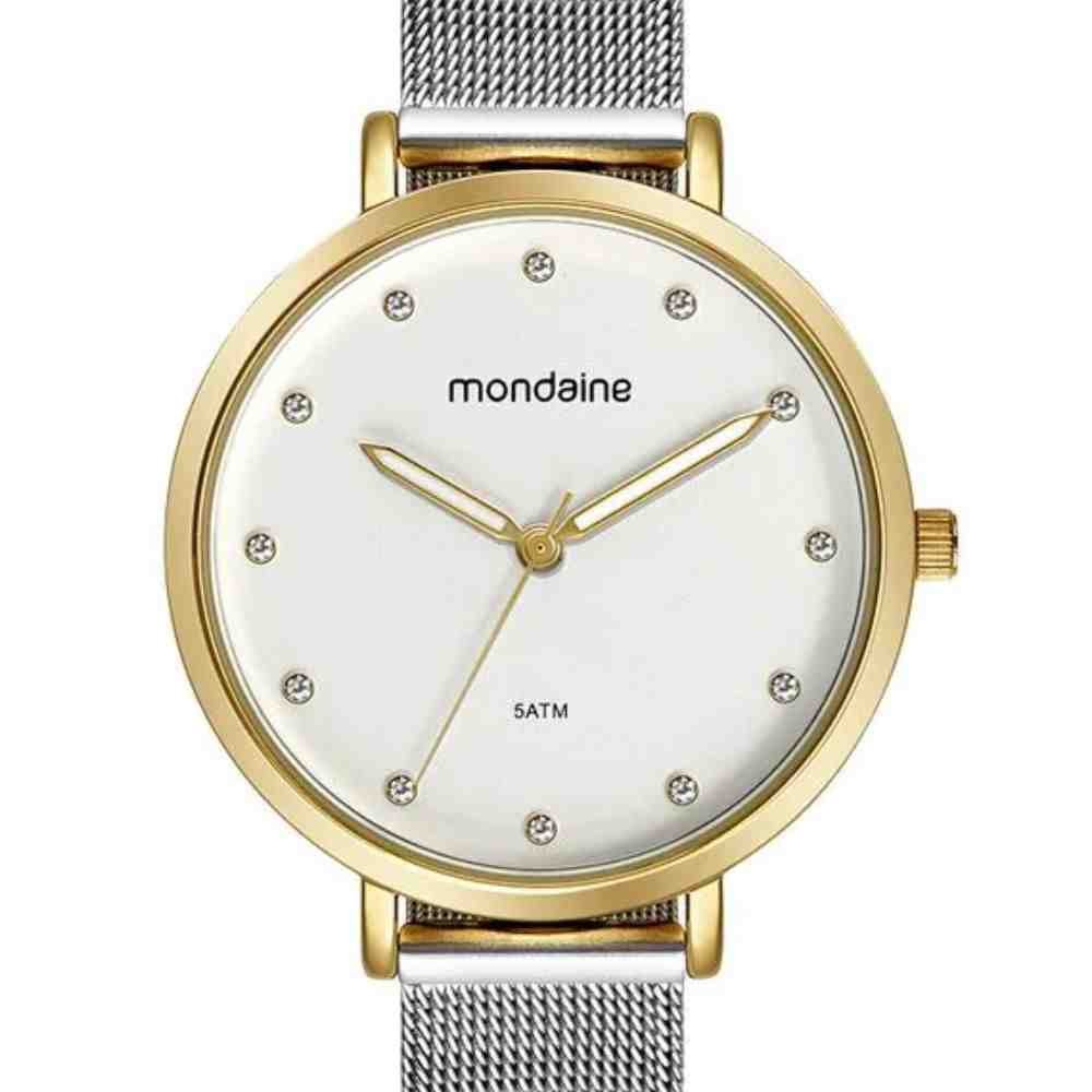 Relógio Mondaine Newness Prata/Dourado Feminino 32847LPMVBE1