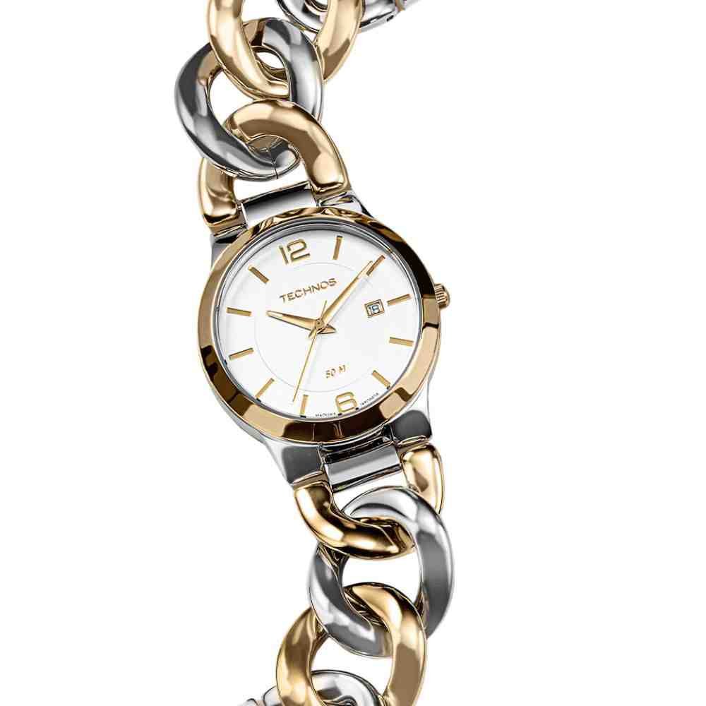 Relógio Technos Unique Prata/Dourado Feminino 2115TWT/1K