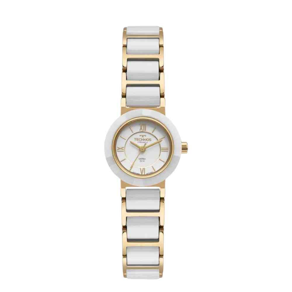 Relógio Technos Ceramic Branco/Dourado Feminino 2035LWF/1B Branco 4