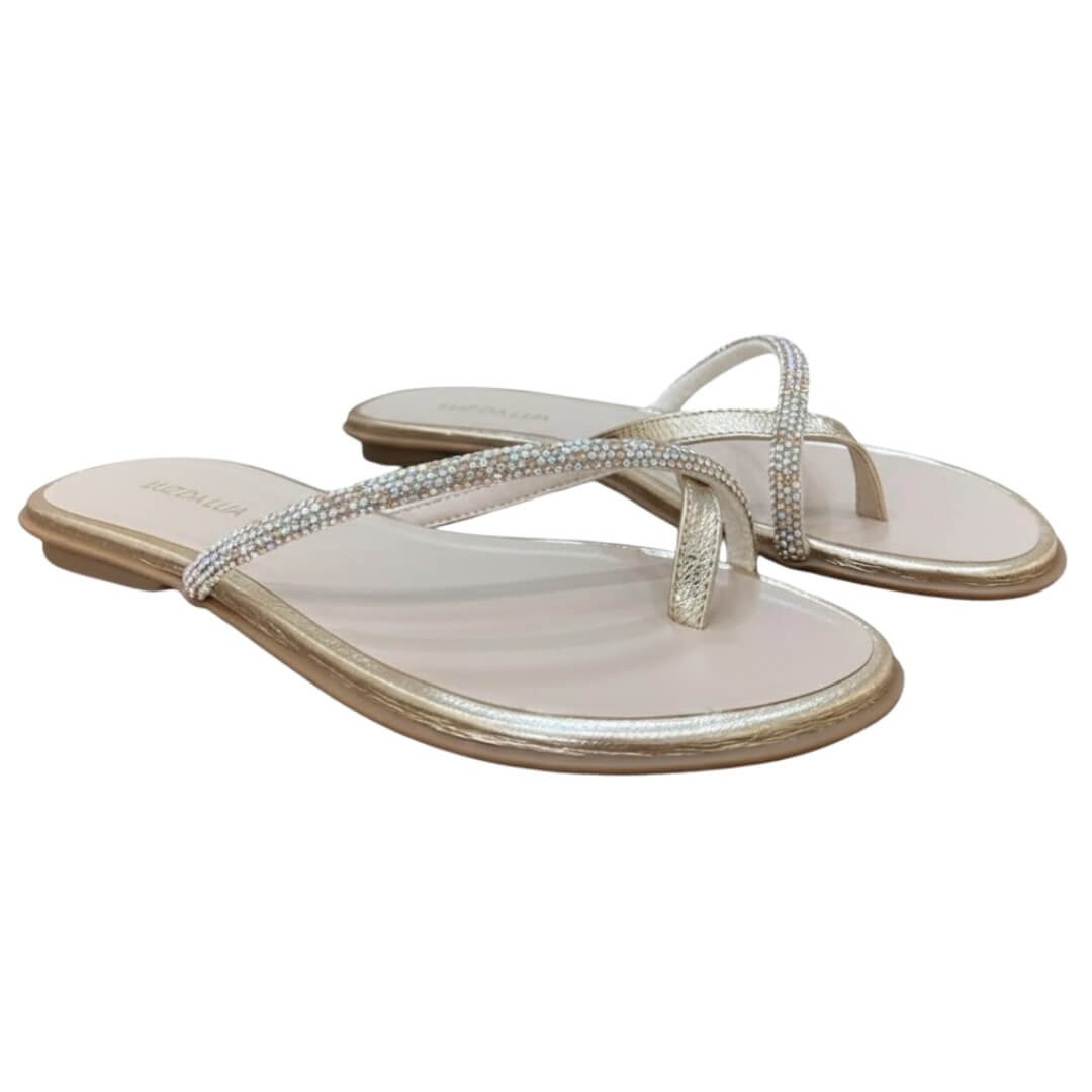 Chinelo Luz Da Lua 52210068 Venus Tira Strass Prata 3
