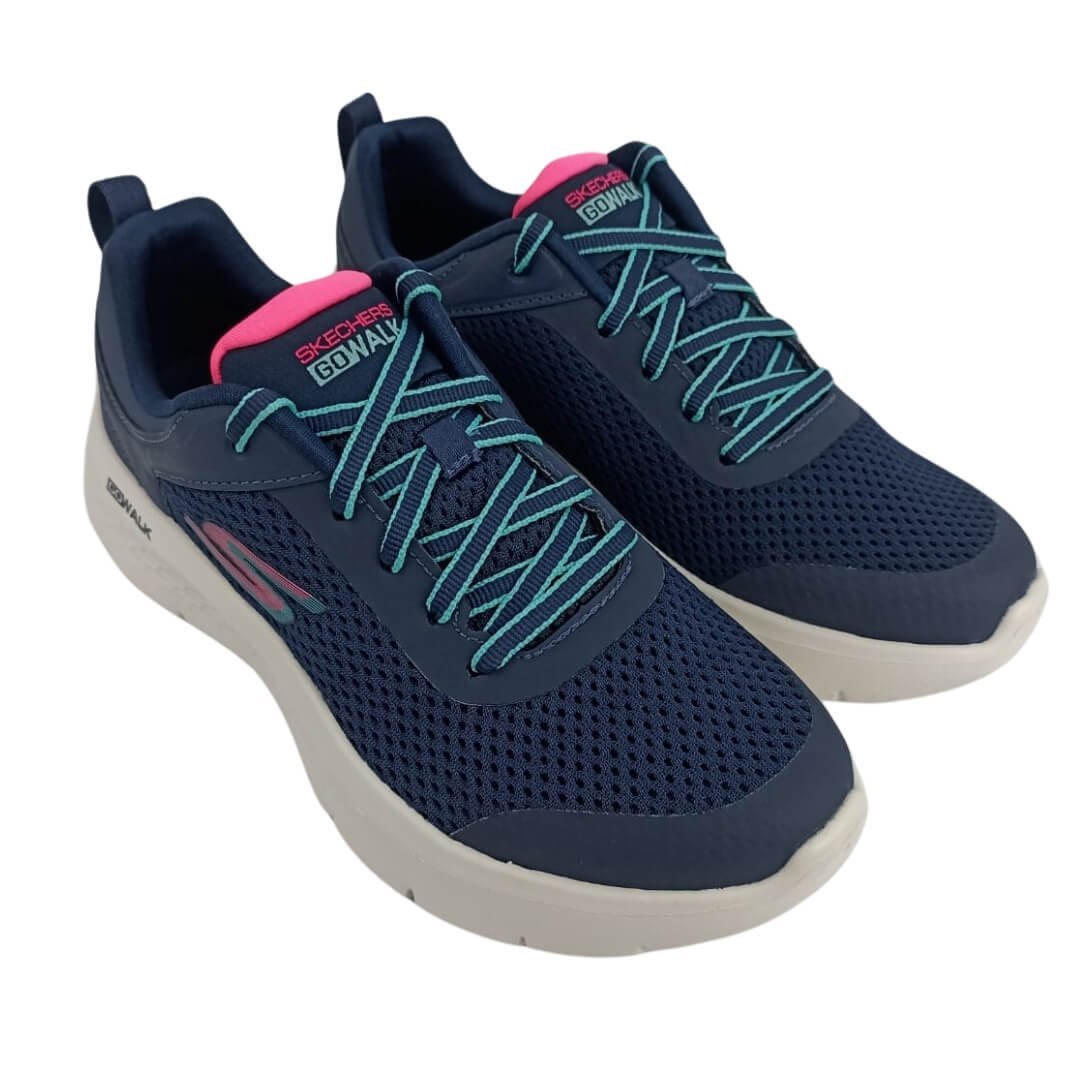 Tênis Feminino Skechers Go Walk Azul/Coral 3