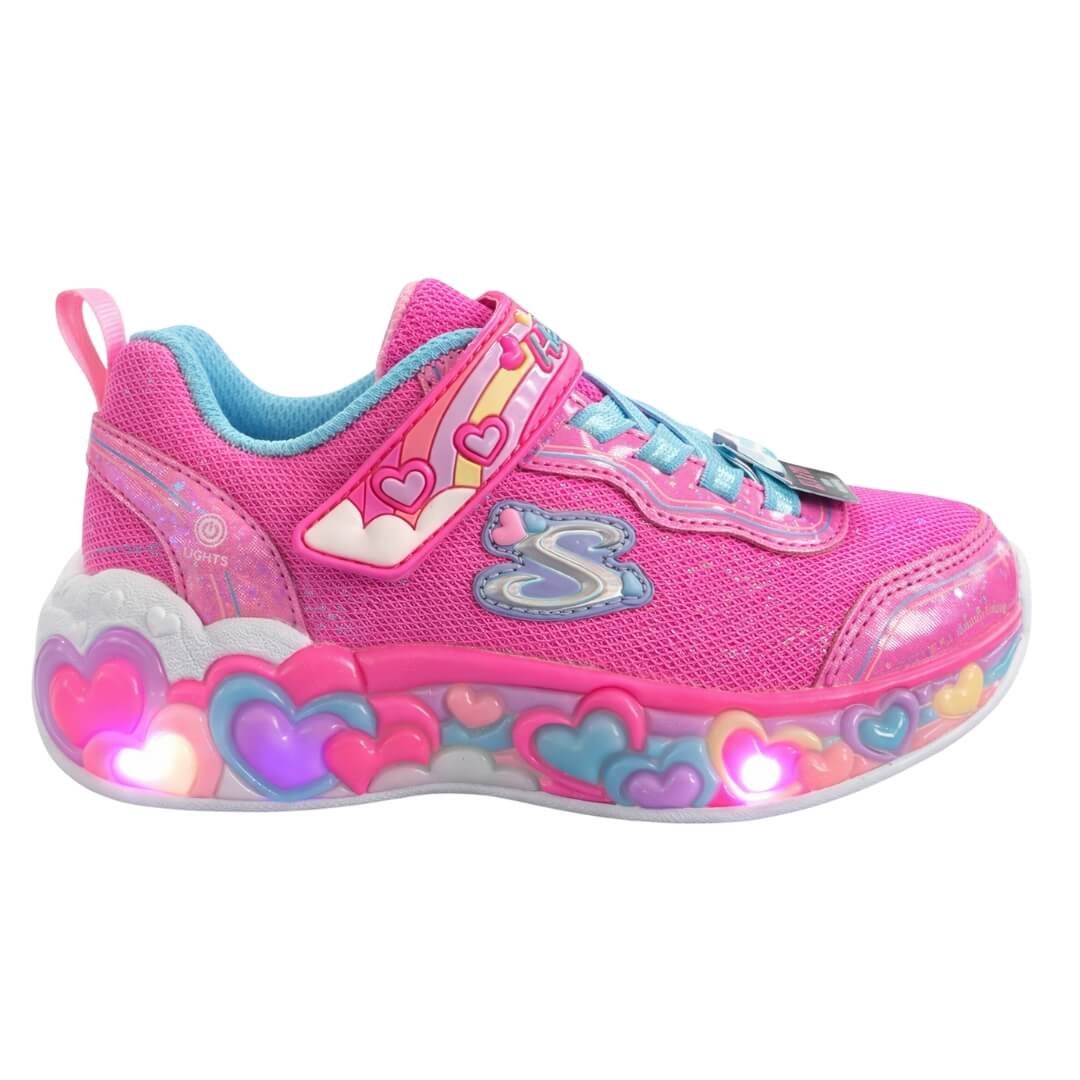 Tenis Infantil Menina Skechers 302697l/Smlt Heart Lights Rosa 2