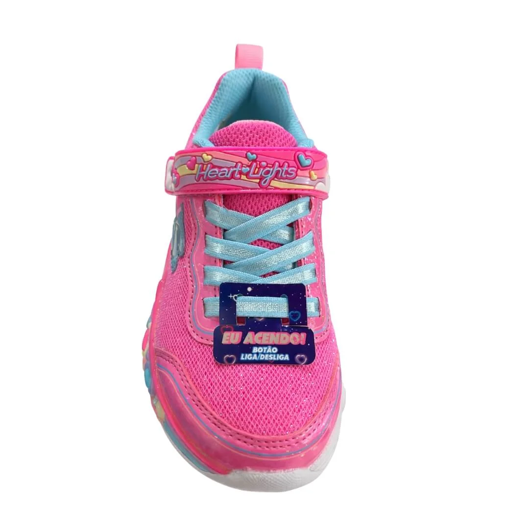 Tenis Infantil Menina Skechers 302697l/Smlt Heart Lights Rosa 3
