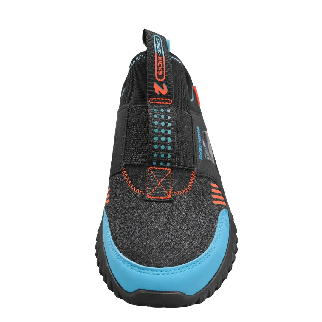 Tenis Infantil Menino Skechers 402268l/Bkmt Techno Pointz Preto 2