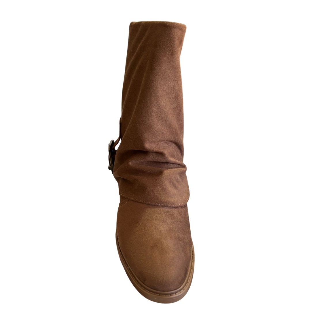 Bota Feminino Vizzano 3077.126 Camurça Strech Duo Marrom 3