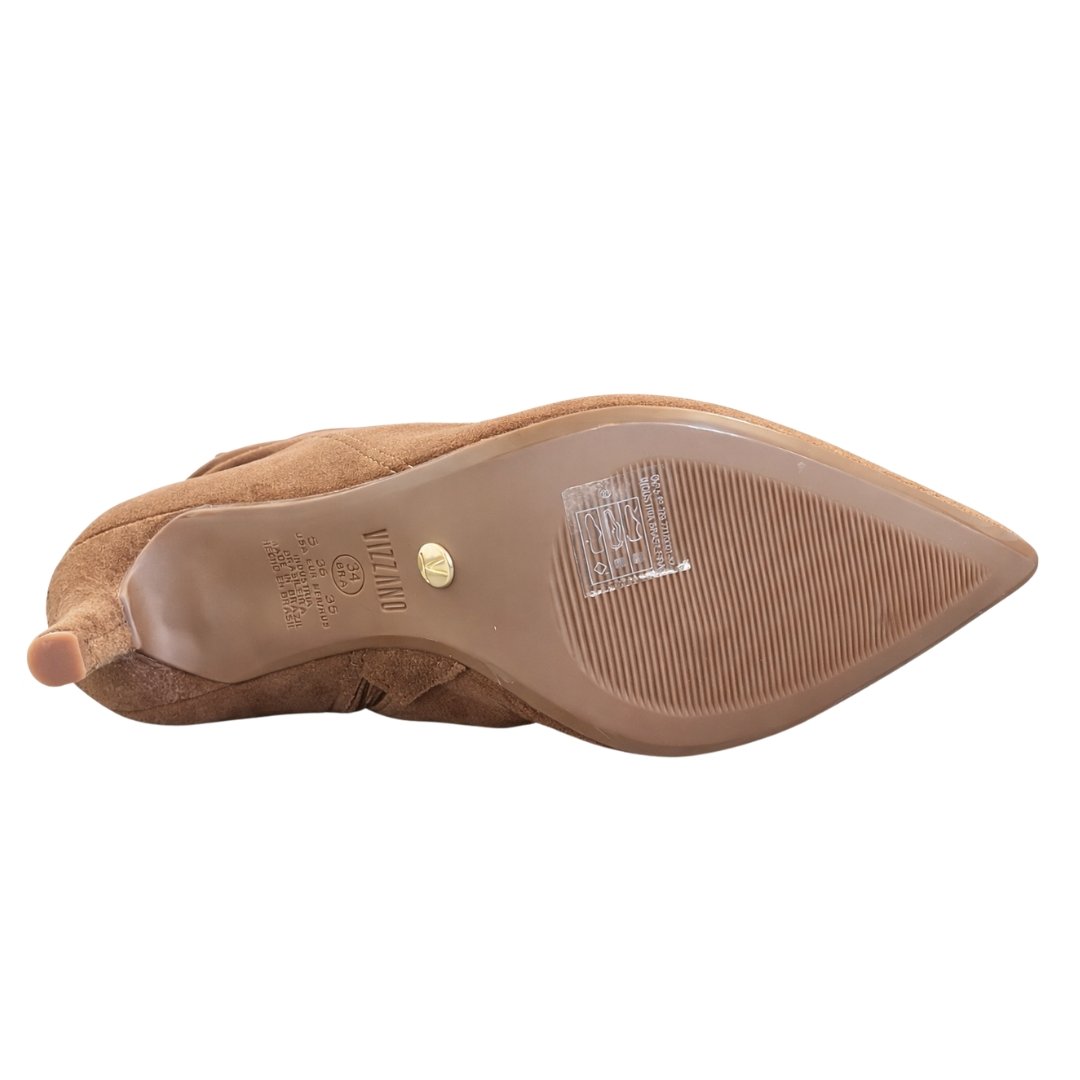 Bota Feminino Vizzano 3112.101 Camurca Strech Duo Marrom 4