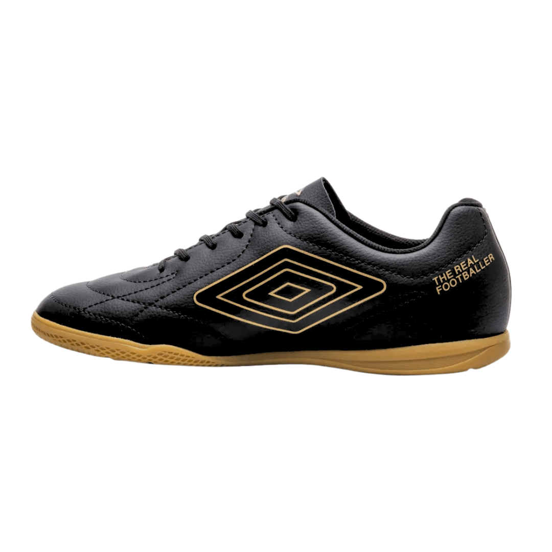 Chuteira Masculina Umbro Futsal Class Footballer Preto/Dourado 2
