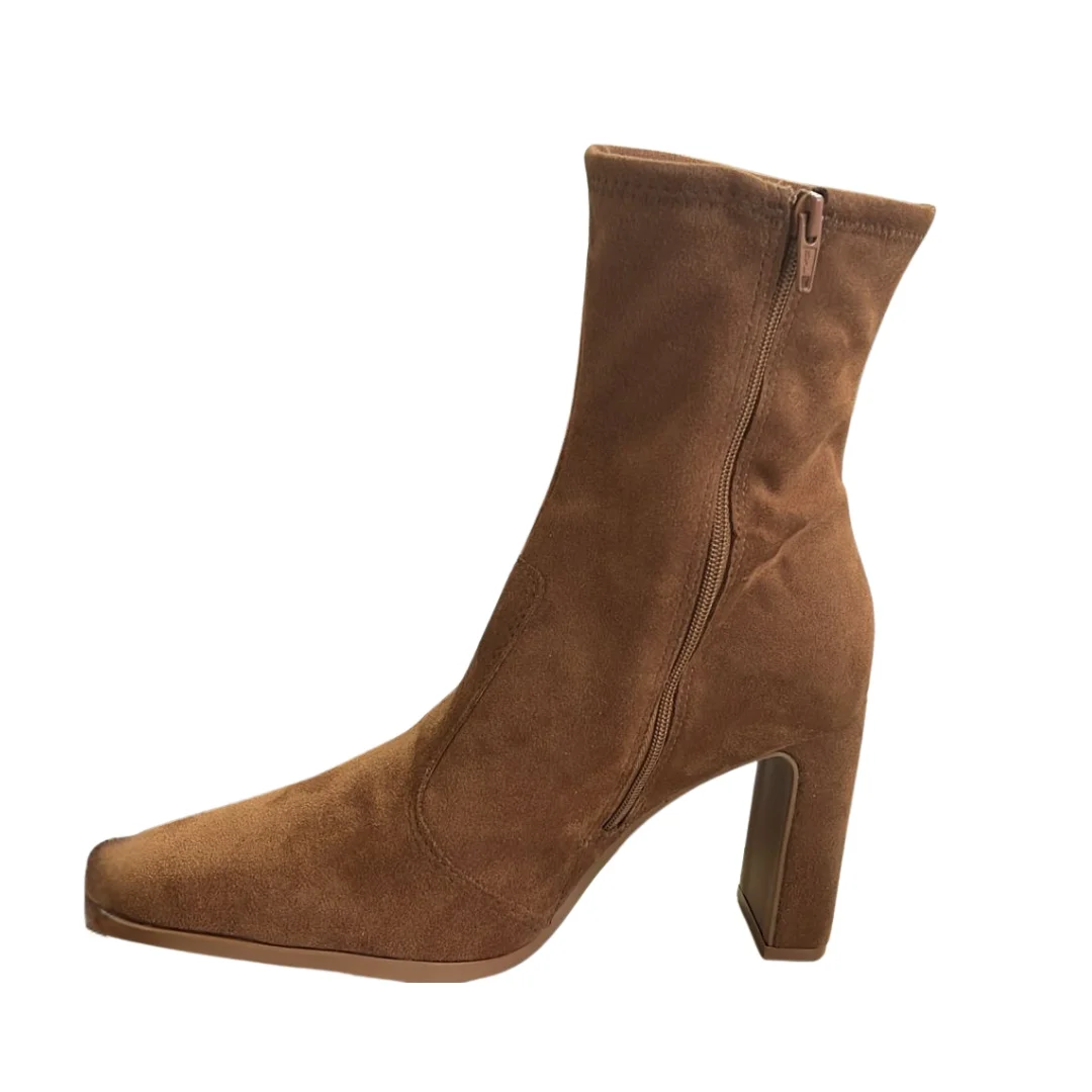 Bota Feminina Vizzano 3111.100 Camurca Strech Duo Marrom 2