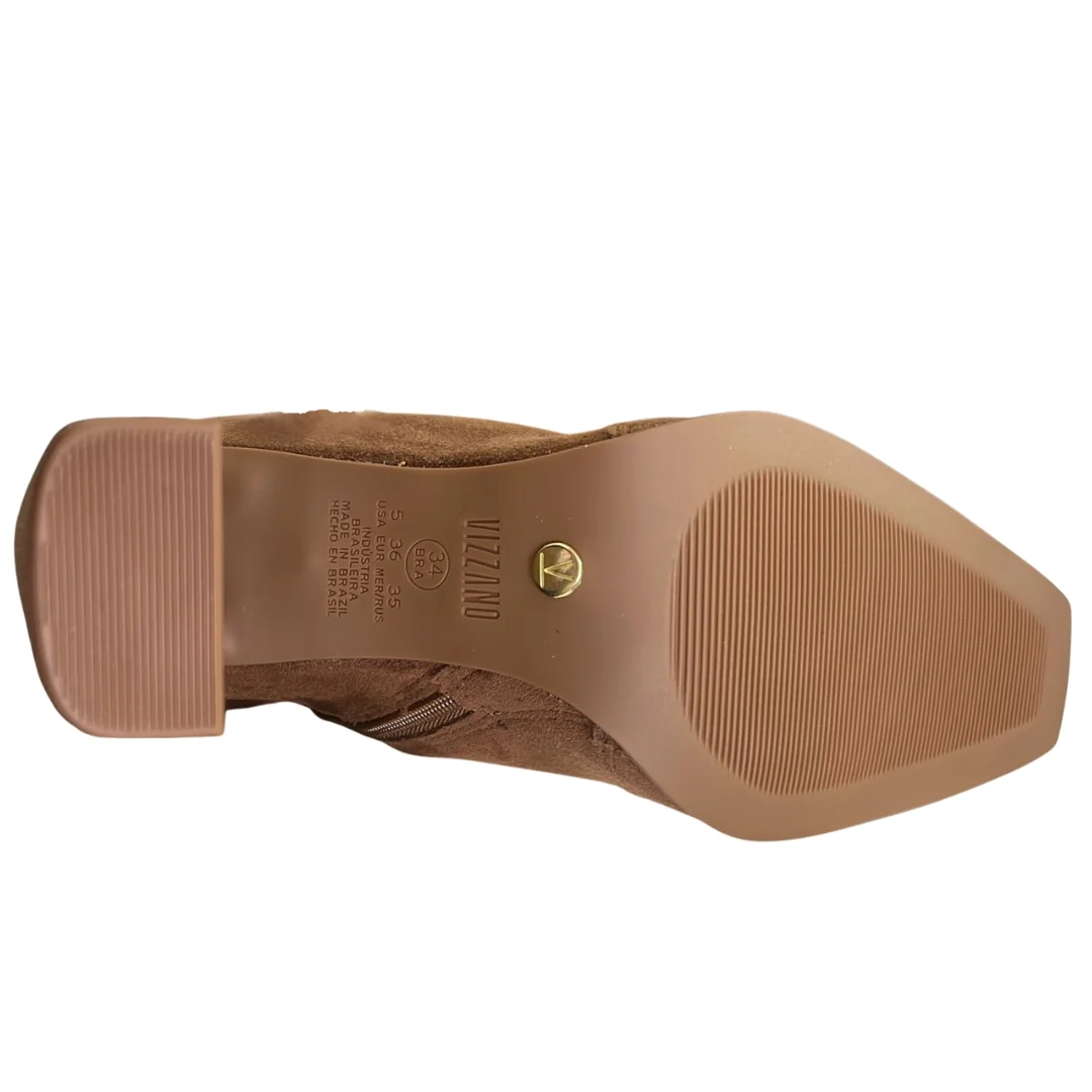 Bota Feminina Vizzano 3111.100 Camurca Strech Duo Marrom 3