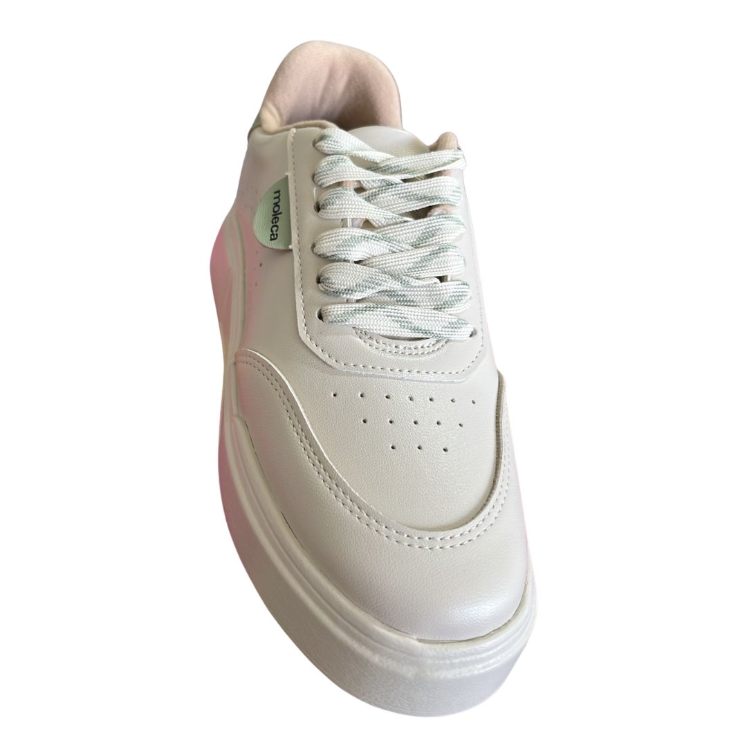 Tênis Feminino Moleca Napa Turim Branco/Verde 2