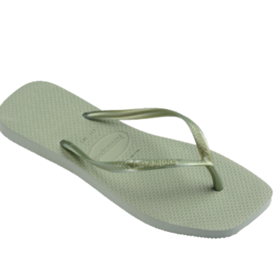 Sandália Feminina Havaianas Slim Square Lg Met Fc