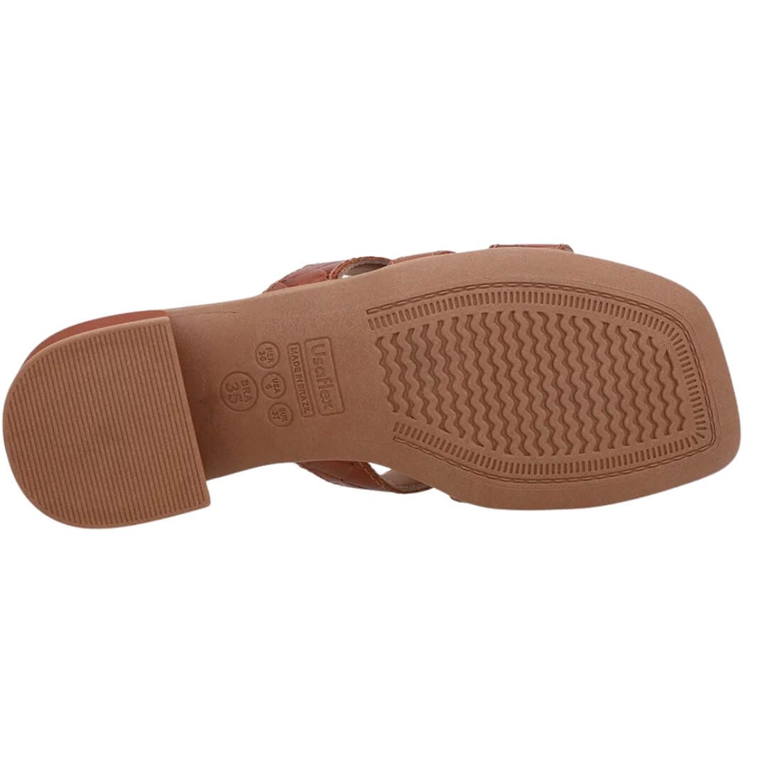 Tamanco Feminino Usaflex An27009002 Em Couro Marrom 4