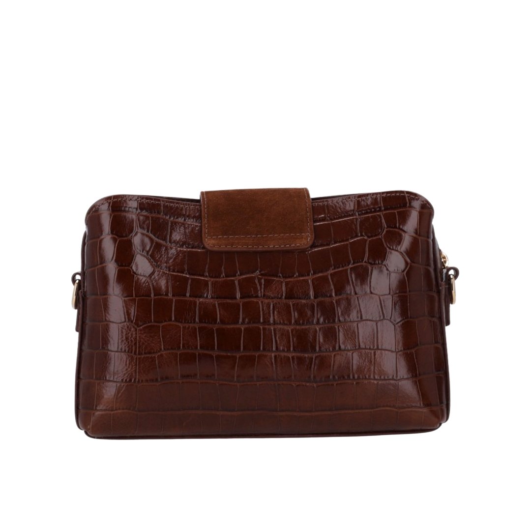 Bolsa Luz Da Lua Tiracolo Média Croco 2000814 Marrom 2
