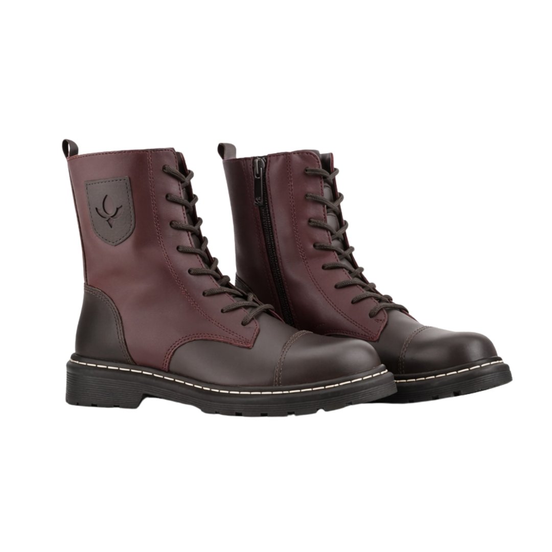 Bota Coturno Feminina Cravo E Canela Marrom/Vermelho 3