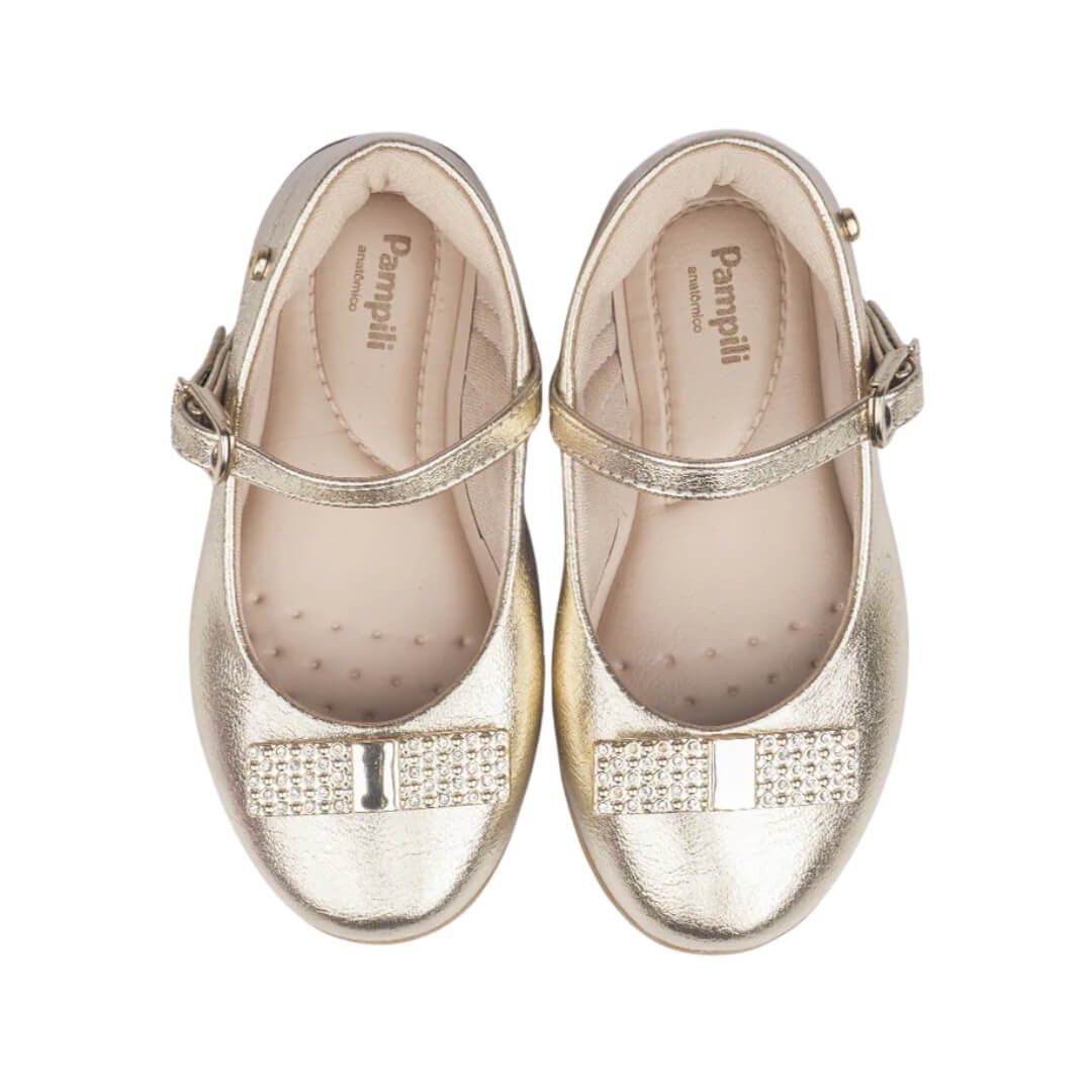 Sapatilha Infantil Pampili Bailarina Dourado 3