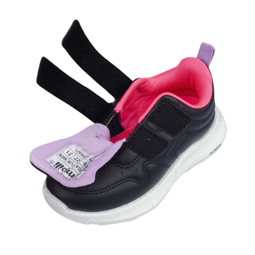 Tênis Pampili Bubble Escolar Preto/Rosa 3