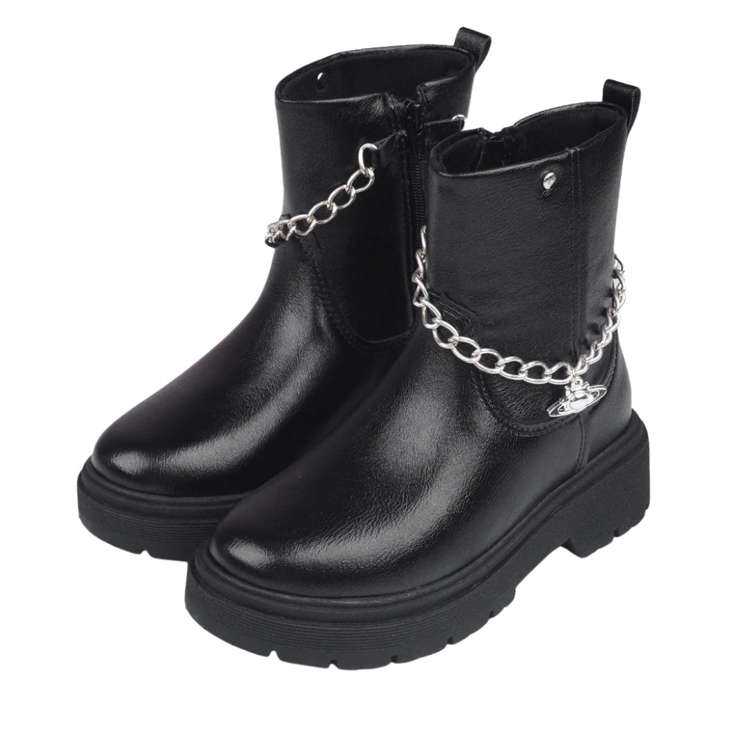 Bota Pampili 681.043 Duda Corrente Preto/Prata 2