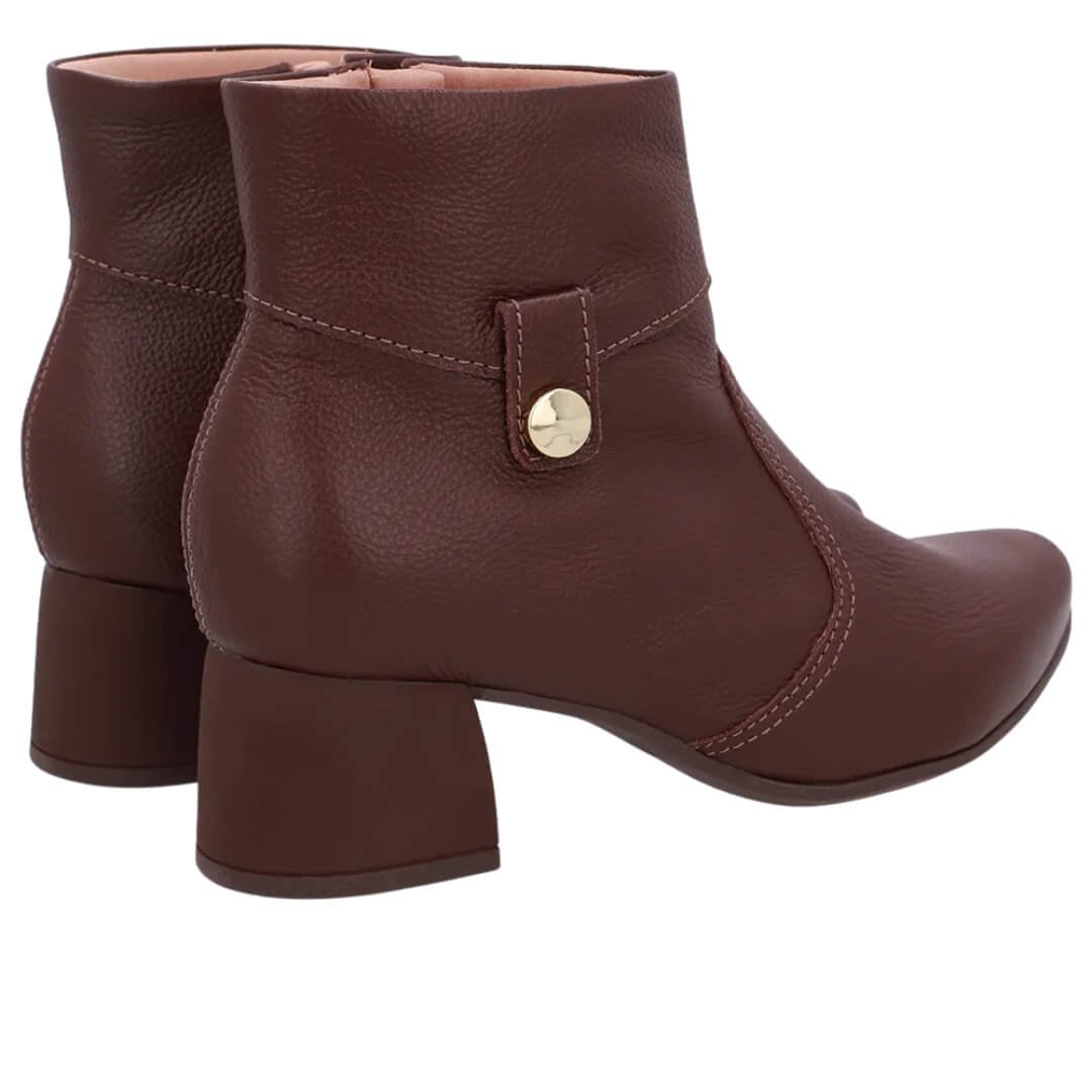 Bota Usaflex Ap04001001 Couro Bico Redondo Marrom 3