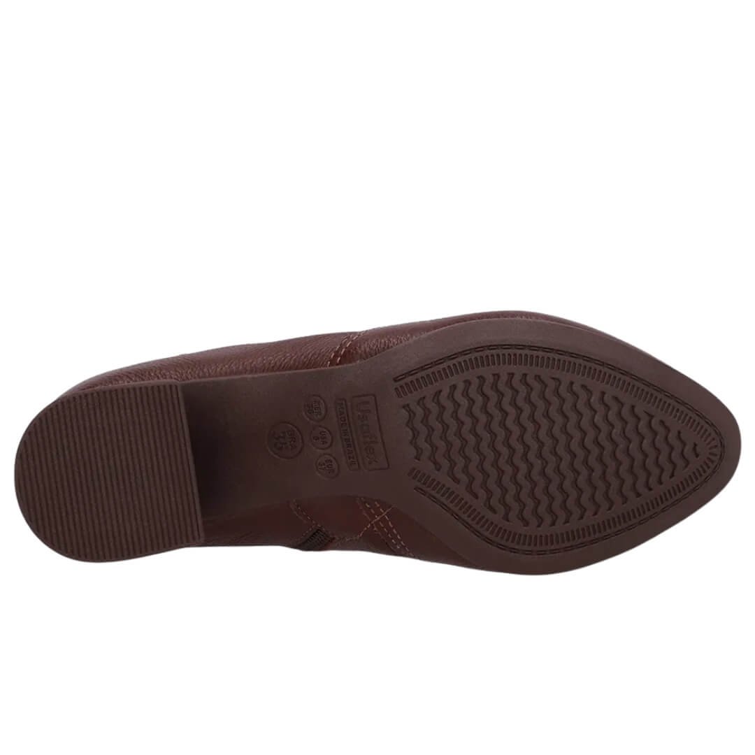 Bota Usaflex Ap04001001 Couro Bico Redondo Marrom 4