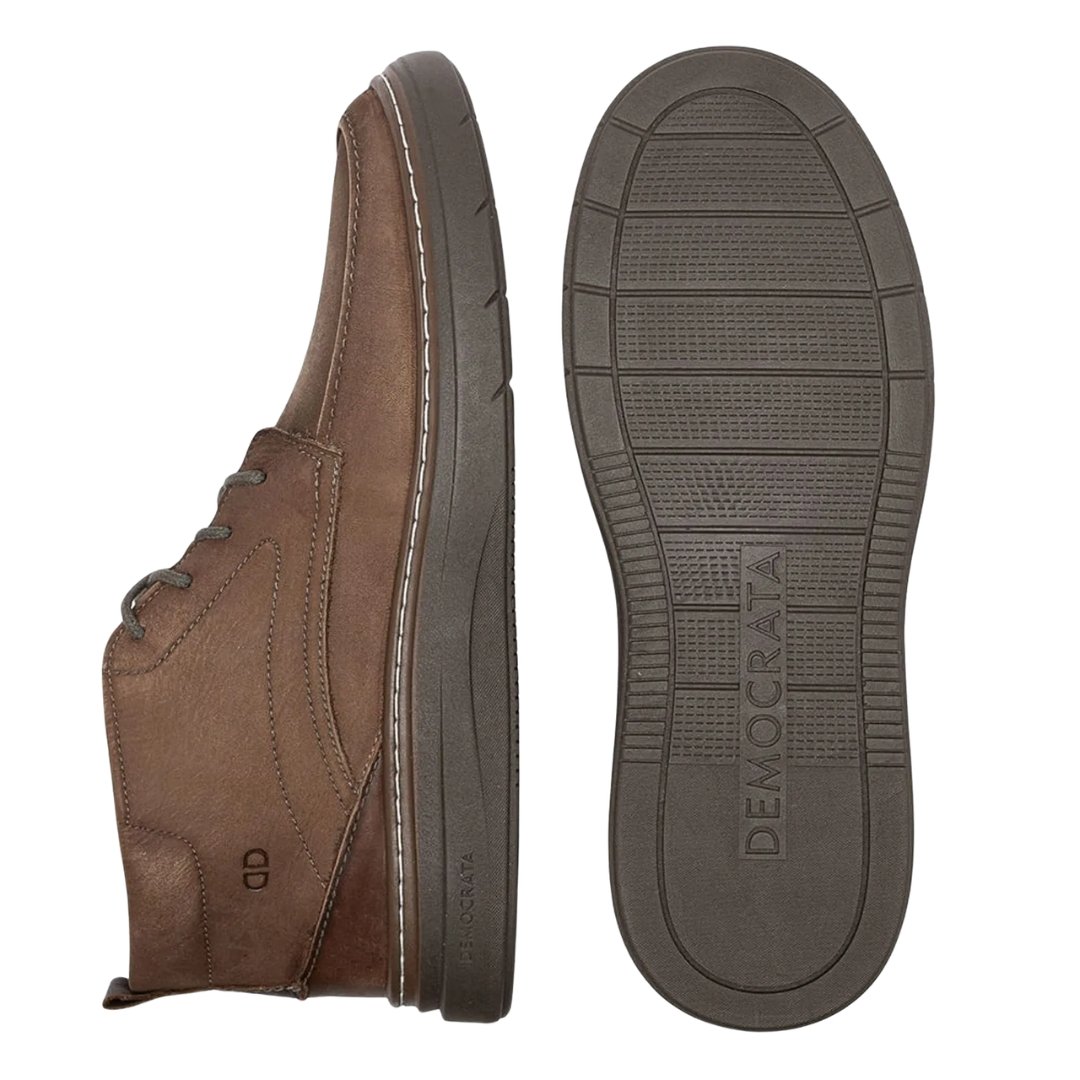 Bota Masculina Democrata 240001-003 Grid Couro Marrom 3
