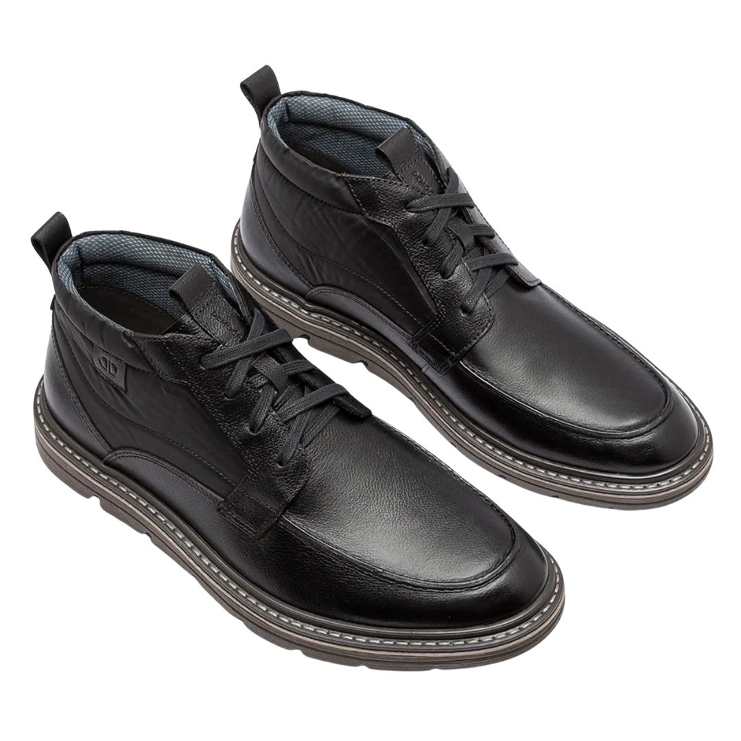 Bota Masculina Democrata 604104-002 Jeff Couro Preto/Preto 2