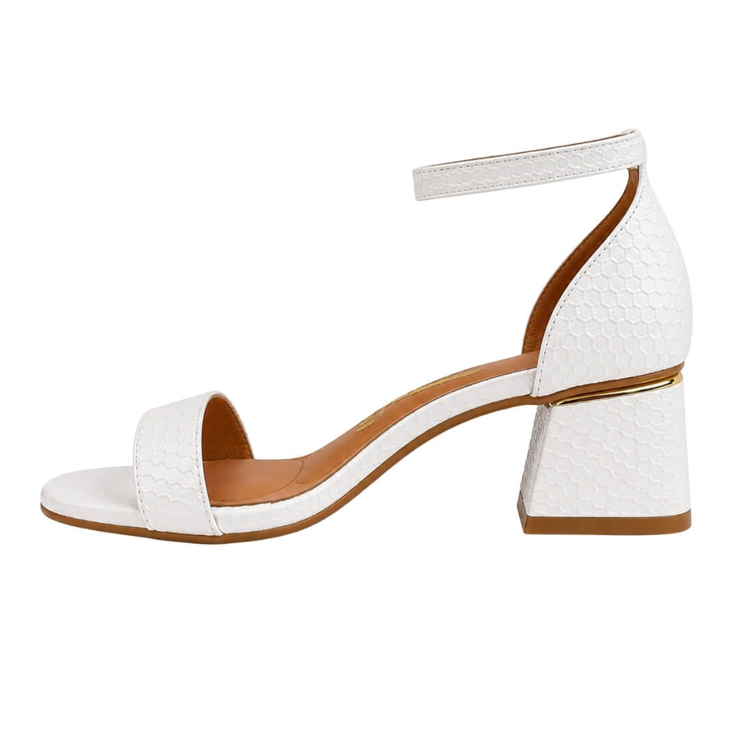 Sandália Feminina Vizzano 6428.104 Pelica Favo Branco/Dourado 2