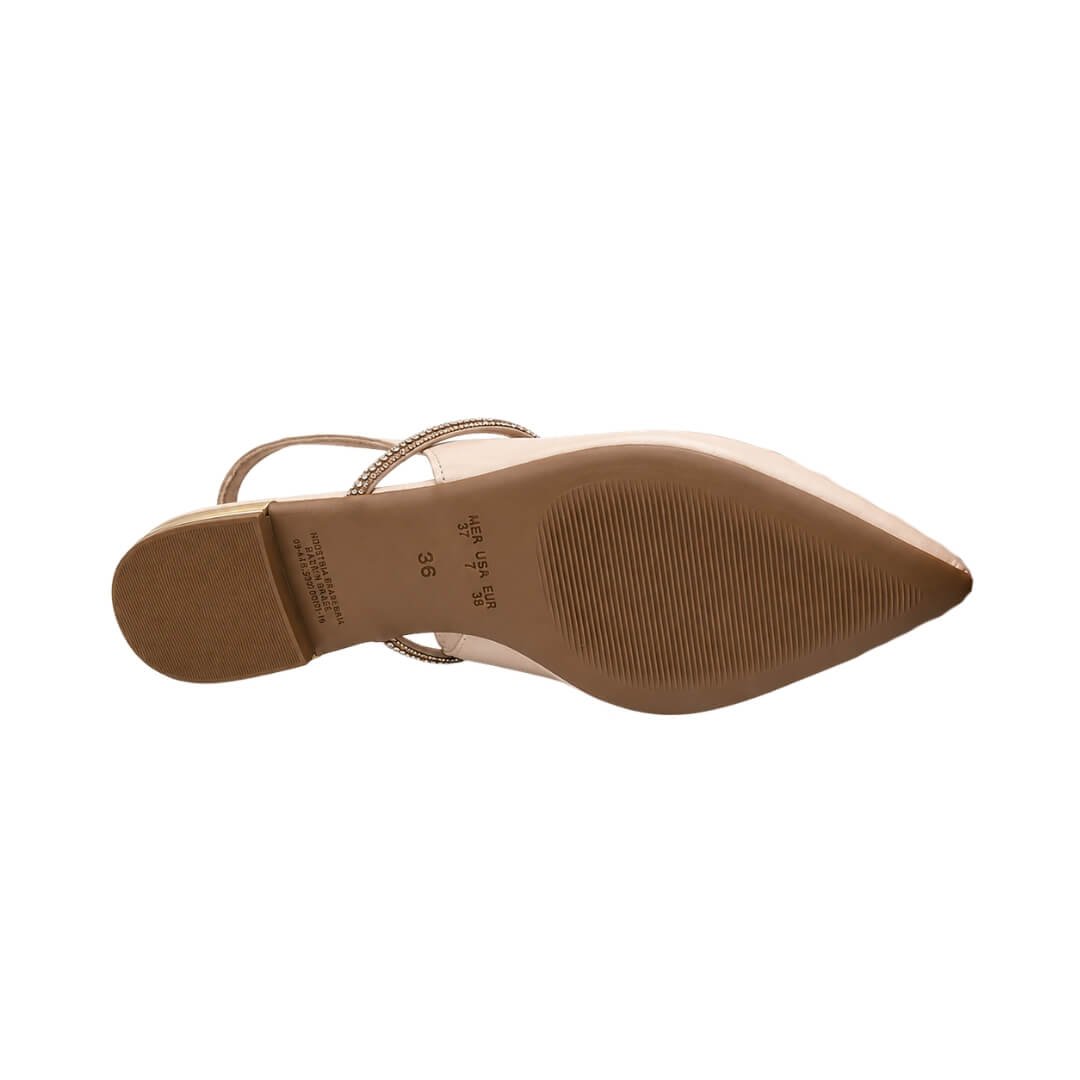 Slingback Feminino Bebecê T2019 com Strass Bege 3