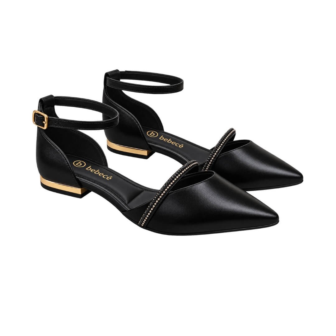 Sapatilha Feminina Bebecê T2019 com Strass Preto 4