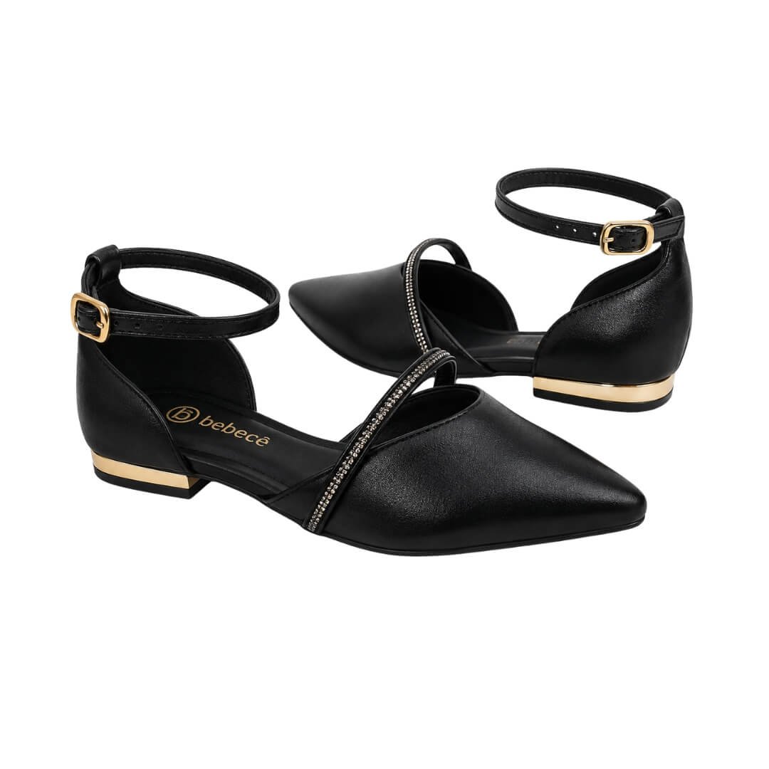 Sapatilha Feminina Bebecê T2019 com Strass Preto 5